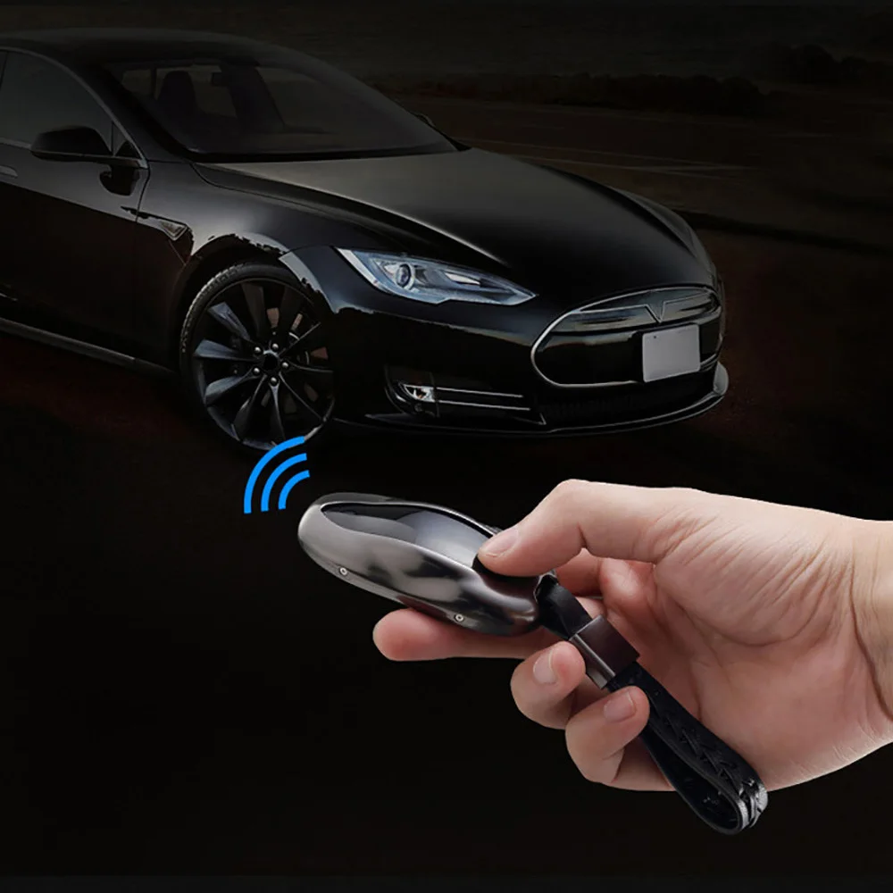 Чехол для Tesla Model S из алюминиевого сплава и кожи чехол автомобильного ключа