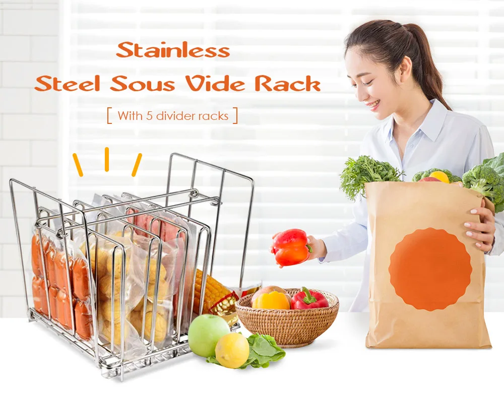 Нержавеющая сталь Sous Vide стойка с 5 разделителями стеллажи для кухни держатель