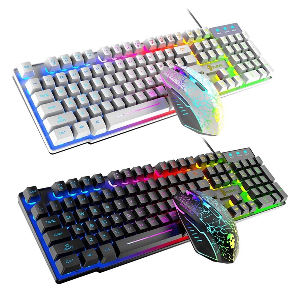 Игровая клавиатура с RGB-подсветкой набор для Проводная игровая мышь USB геймерская
