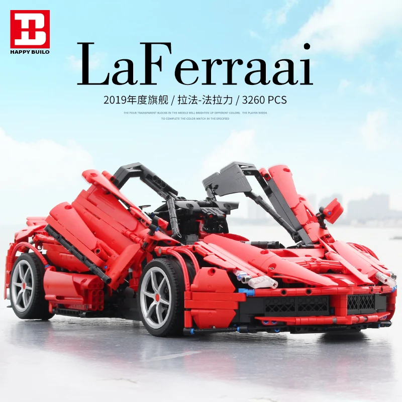 

New MOC Super Ferraried RED Racers Racing Sports RC Car Motor Power Function Technic Building Blocks Kits Bricks Kids Gift Toy