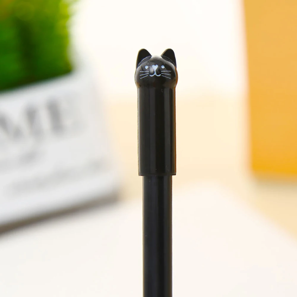 36 pz/set creativo gatto nero carino penne divertente cancelleria