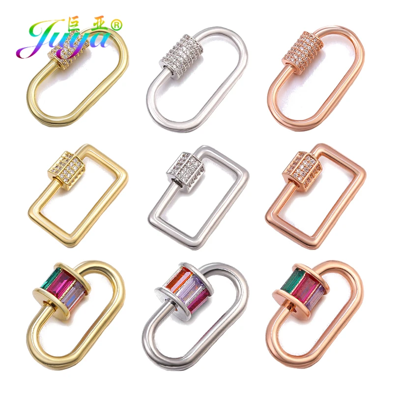 

Juya DIY Creative Handmade Punk Jewelry Making Accessories Cubic Zirconia Connector Fastening Spiral Locks Screw Clasp Supplies