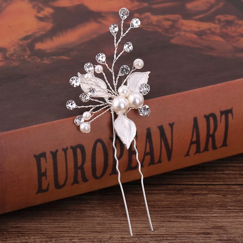 Bridal Hairpins Wedding Hair Accessories Tiara Pearl Rhinestone Flower Bridal Headpiece Wedding Hair Pins For Women Hair Jewelry Bridal Hairpins Wedding Hair Accessories Tiara Pearl Rhinestone Flower Bridal Headpiece Wedding Hair Pins For Women Hair Jewelry
