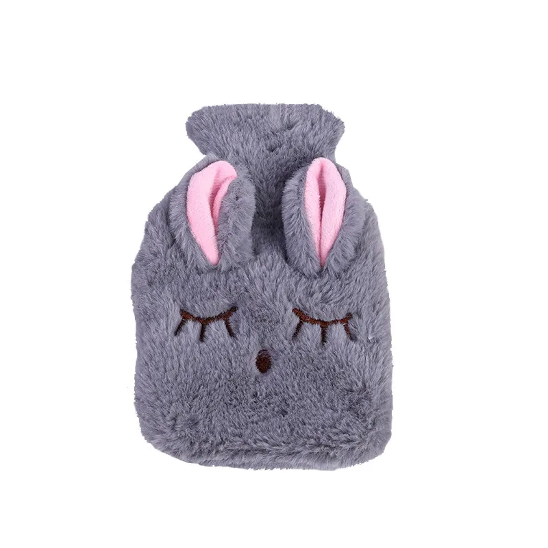 Cute PVC Stress Pain Relief Therapy Hot Water Bottle Bag with Knitted Soft Cozy Cover Winter Warm Heat Reusable Hand Warmer - Цвет: 2