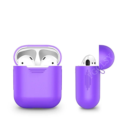 purple FGCLSY Мягкий ТПУ силиконовый чехол для наушников для AirPods противоударный защитный чехол Аксессуары для Apple Airpods зарядная коробка - Цвет: purple