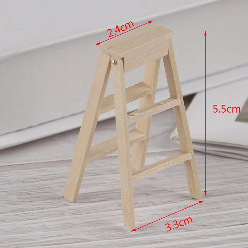 1:12 Dollhouse Miniature Furniture Wooden Ladder for Doll House Decoration CJ SP 