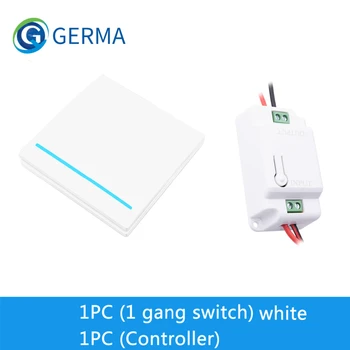 

GERMA 433Mhz Wireless smart push Switch Light button RF Remote Control AC 110V 220V Receiver Wall Panel Bedroom Ceiling Lamp