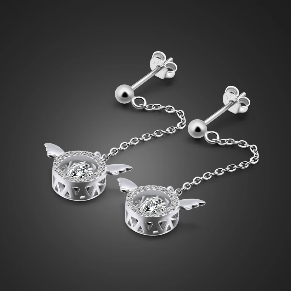 

Серьги-кольца женские из серебра 925 пробы с ангельскими крыльями