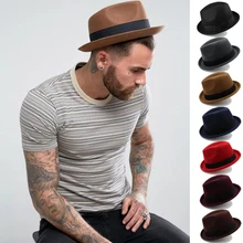 

Men Women Fedora Hats Trilby Cap Jazz Homburg Sunhat Classical Retro Party Street Style Outdoor Travel Winter Size US 7 1/4 UK L