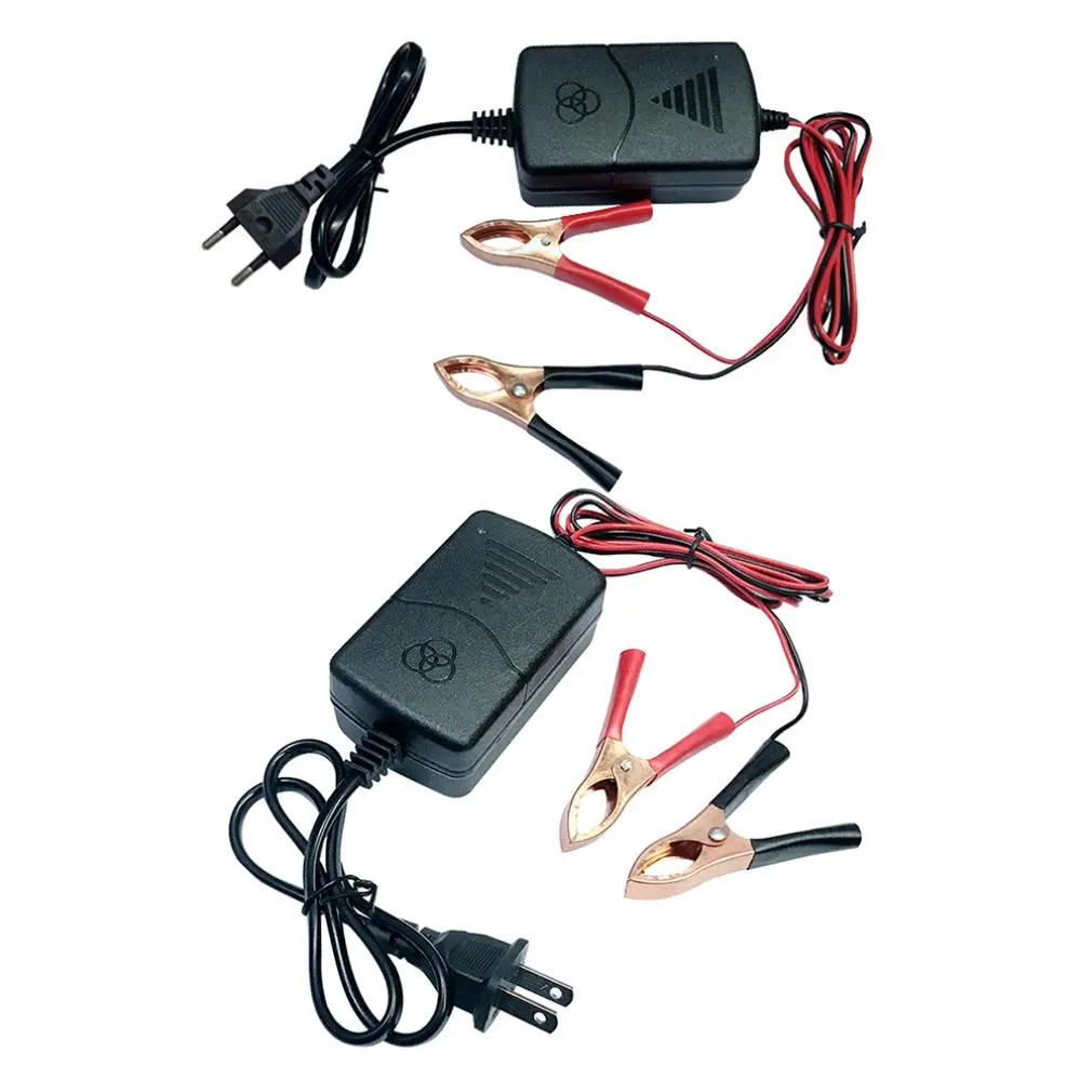 12V1A свинцово Кислотное зарядное устройство 14 4 вольт двойной провод крокодил