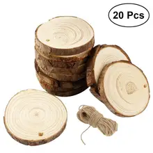 20 шт 10-12 см деревянные срезы бревна диски для поделок Свадебные центральные детали с 10 м джутовый шпагат