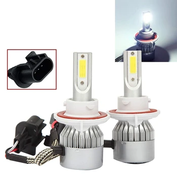 

(2 Pack) for H13 / 9008 LED Headlight Bulb (Near and Far) C6 Conversion Kit, 72W 8500LM 6500K Cool White