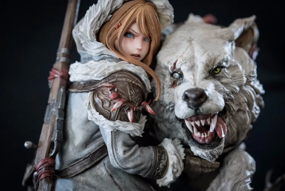 1/6 шкала resin Смола Бюст девочка и волк GK фигура
