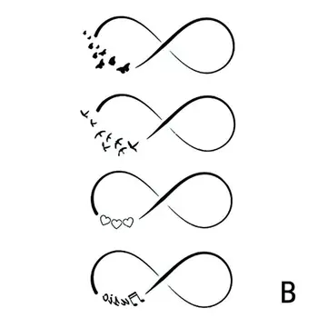 

New 2019 Classic Waterproof False Temporary Tattoo Small Tattoo Black Sticker Body Music Sticker Infinite Tattoo Note Q5J0