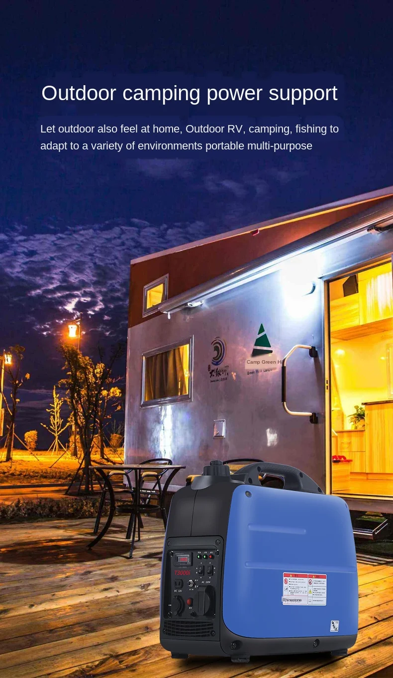 Gerador de Gasolina Portátil ao ar Casa Pequena Mudo Livre Mini Carregamento Portátil 3kw Conversão Freqüência 24v 220v High Quality Renovação da Casa