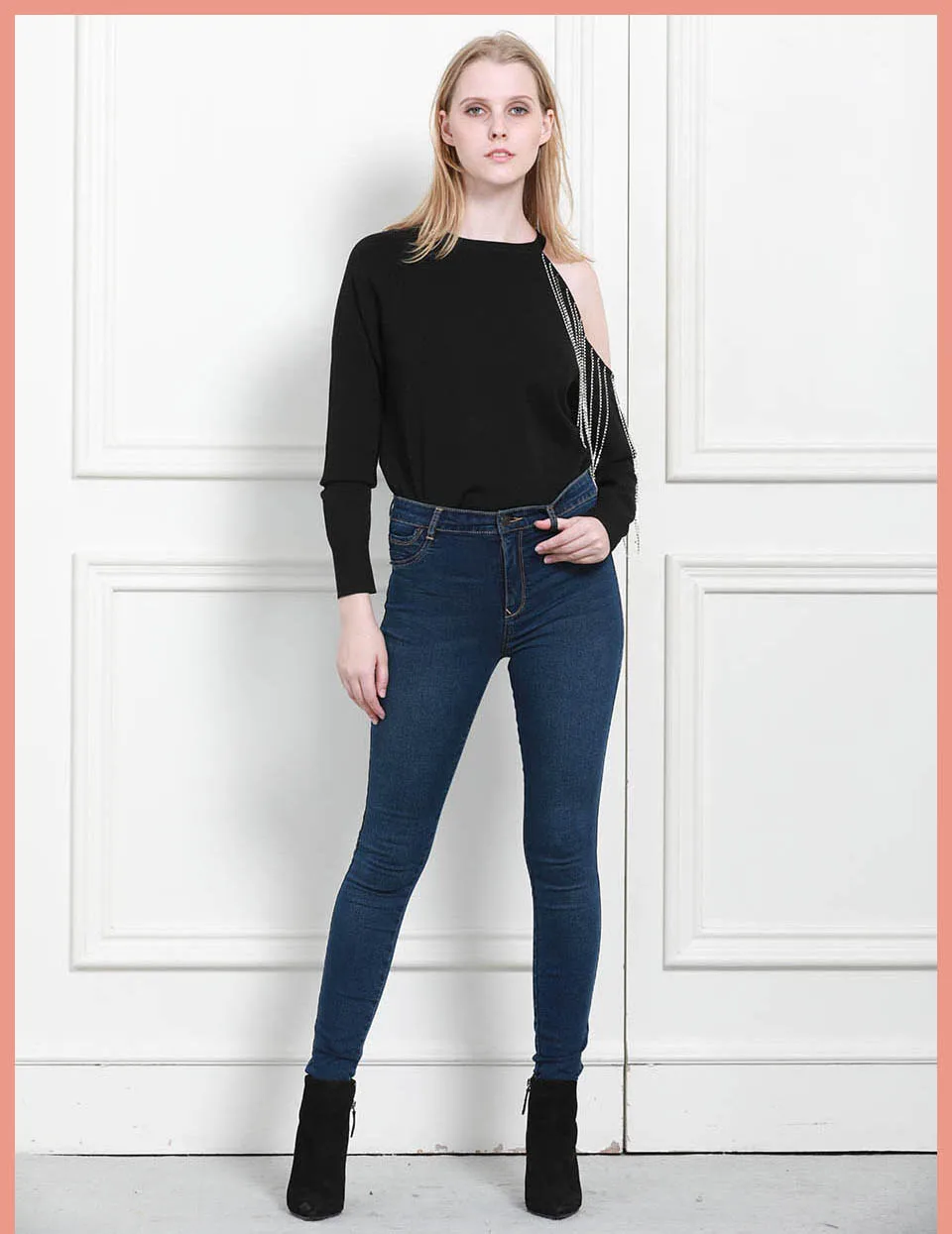 Зимние джинсы Vrouwen скинни Broek супер стрейч поддельные Voorzijde карман Tail Blauw Grijs Zwart Wit тонкие эластичные джинсы