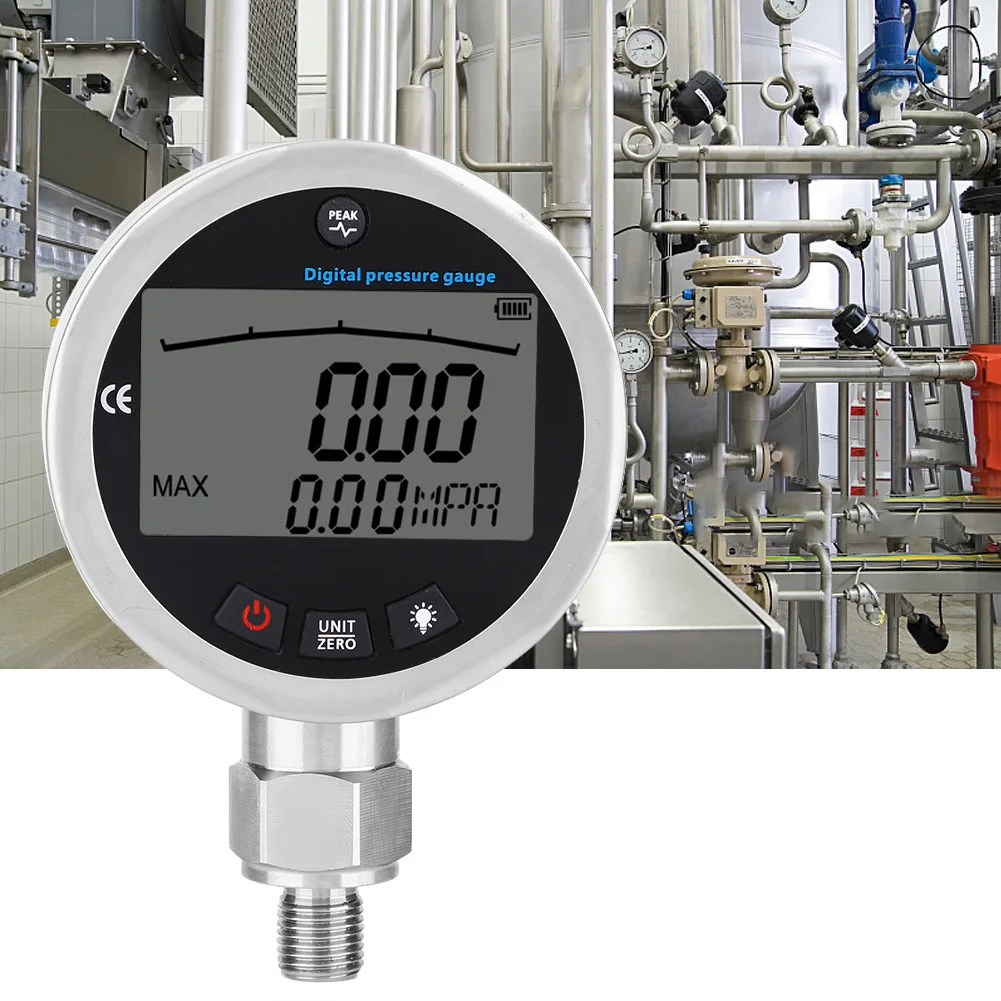 Цифровой гидравлический манометр 400BAR 0-40Mpa 10000PSI из нержавеющей стали с