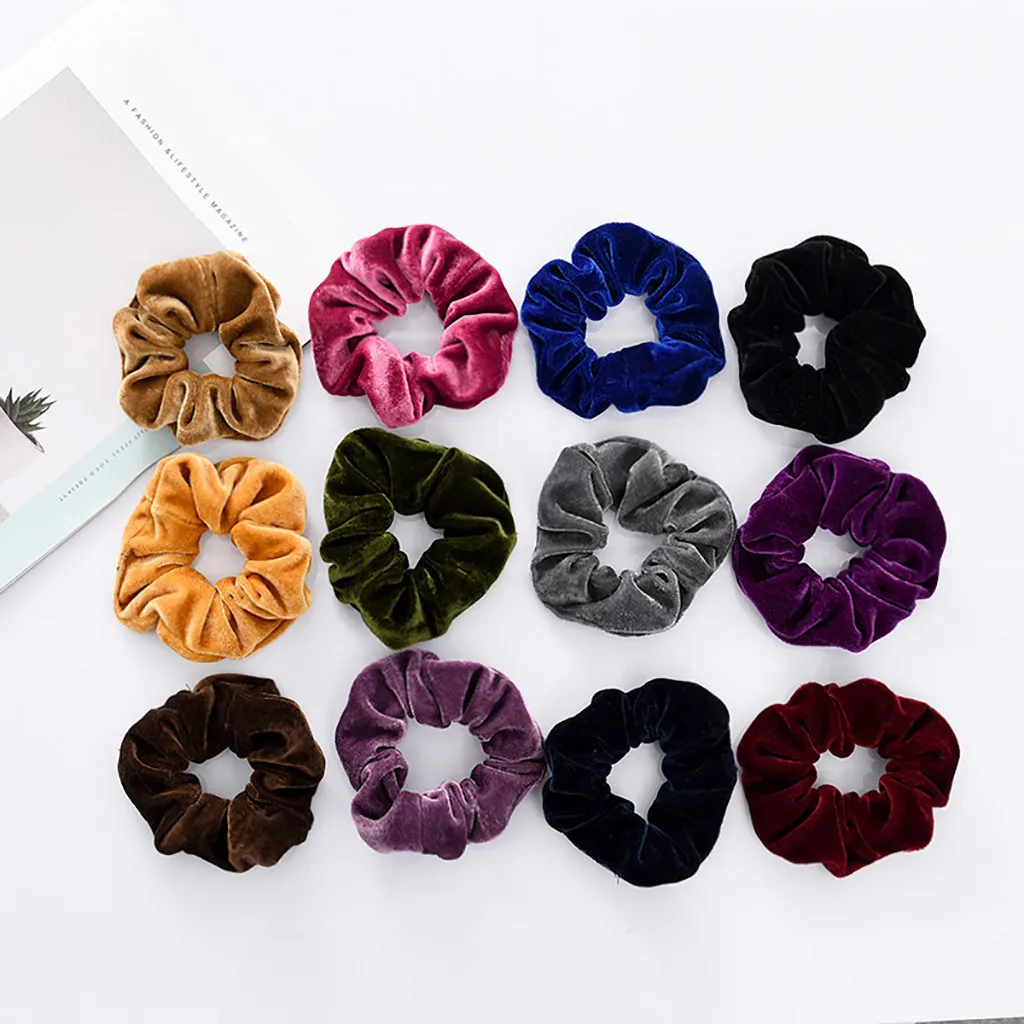 

Woman Velvet Hair Ties Scrunchies 12PCS Hair Bands Ties Ponytail Holders Rubber Elastic Hairband Hair Accessories Headwear 8.28