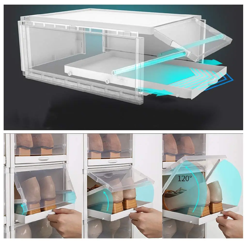 

Thickened Flip Shoes Transparent Drawer Case Plastic Shoe Boxes Stackable Box Storage Box Shoe Storage Organizer