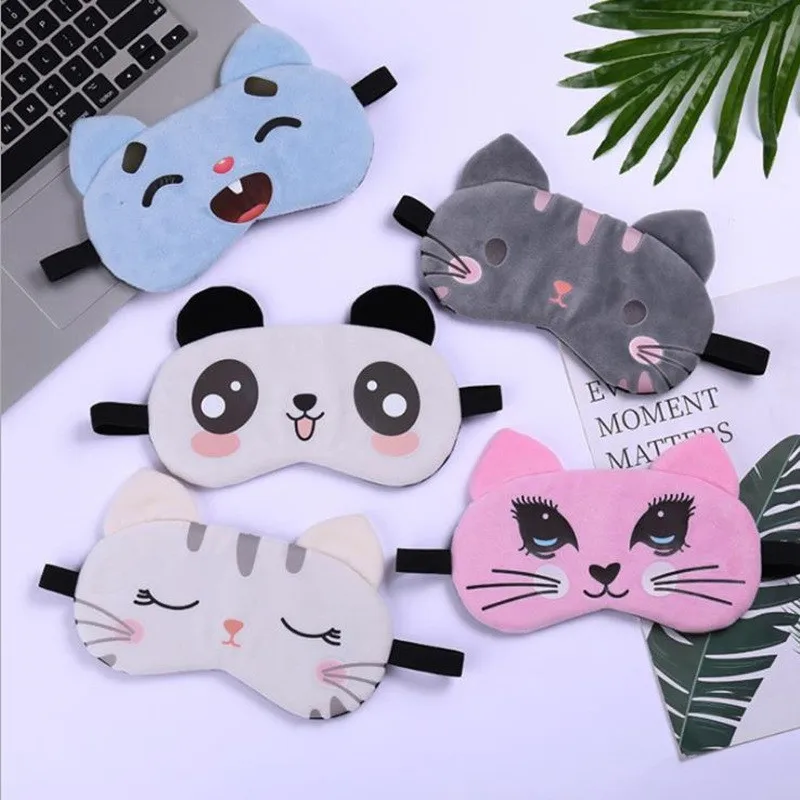 

Cute Animal Sleep Eye Mask Plush Eye Cover Kids Sleeping Mask Winter Cartoon Travel Rest Eye band Blindfolds Sleep Aid Eyepatch
