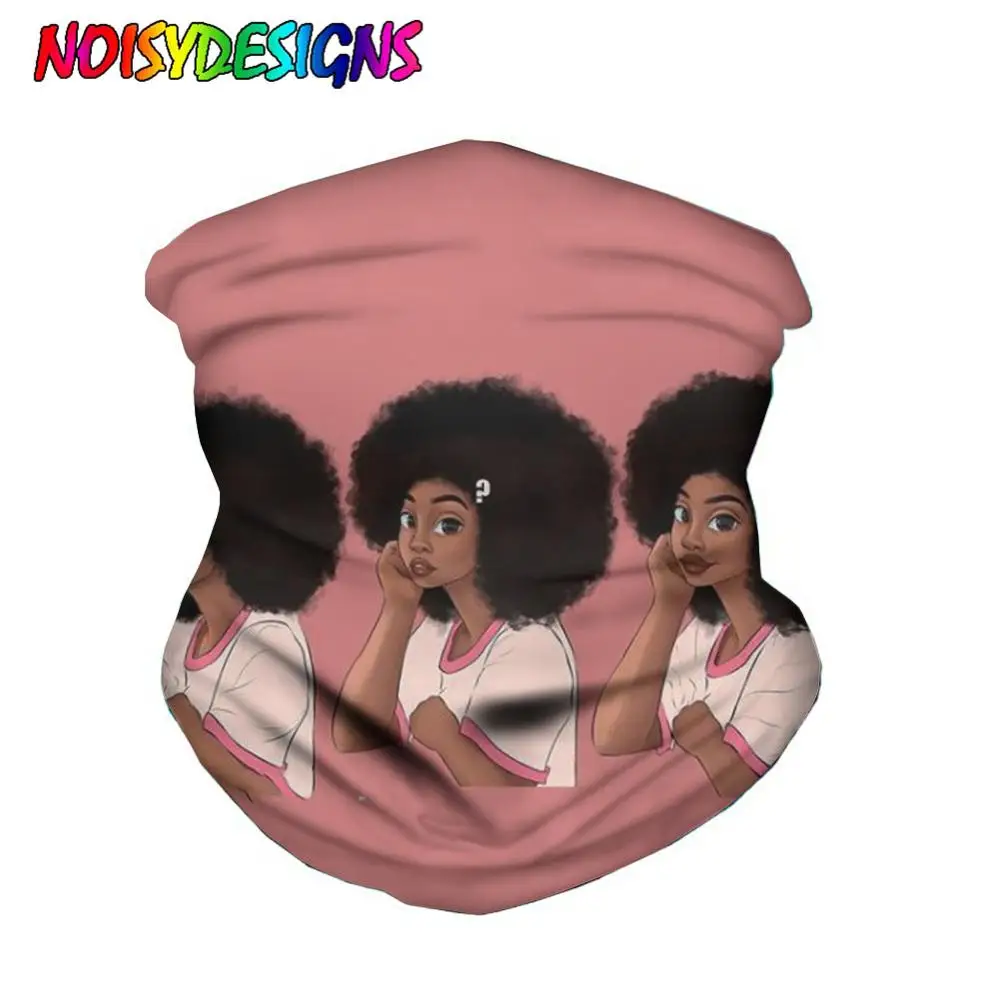 

NOISYDESIGNS Art African Girl Pattern Women Scarf Face Wraps Lady Neck Scarves Bandana Summer Sun Windproof Face Cover Mujer