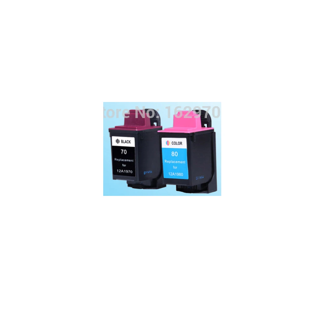 3 шт. = 2BK+ 1 цветной картридж совместимый для Lexmark70 12A1970 80 12A1980 Z11 Z43 Z45 5700 7000