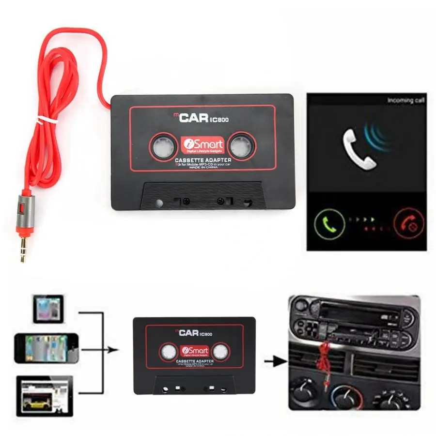 Автомобильный стерео Кассетный адаптер CD MD MP3 MP4 плеер до 3,5 мм Aux аудио для мобильного телефона