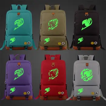

Green Luminous CartoonFairy Tail Boy Girl Book School bag Women Bagpack Teenagers Schoolbags Men Student Patchwork Backpack
