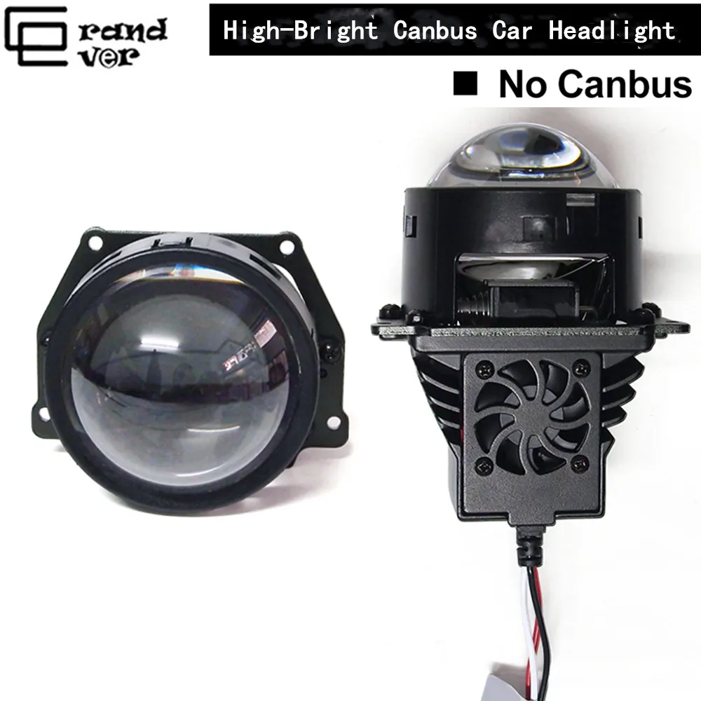 GrandEver 2PCS 110W 14000LM 3'' Bi-LED Lens car headlight LED Lenses H4 H7 H1 9005 9006 Projector LED For Auto Car Retrofit Lamp