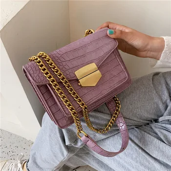 

Crocodile Pattern Crossbody Bags For Women 2020 Small Chain Handbag Small Bag PU Leather Hand Bag Ladies Designer Shoulder Bags
