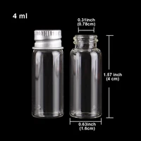 wholesale 100 pieces 4ml 16*40mm Glass Bottles with Aluminum Caps Mini Glass Bottles Tiny Jars Vials 2