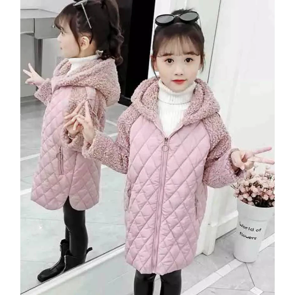 

New Girl Coats 2019 Fashion Children Girls Autumn Winter Thickened Hooded Cotton-padded Down Coat Kids Warm Baby Girl Outerwear