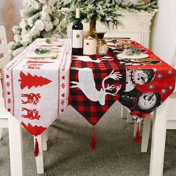 

180X35CM Christmas table flag Christmas tablecloth Creative Xmas Christmas Elk Snowman Table Placemats christmas decorations