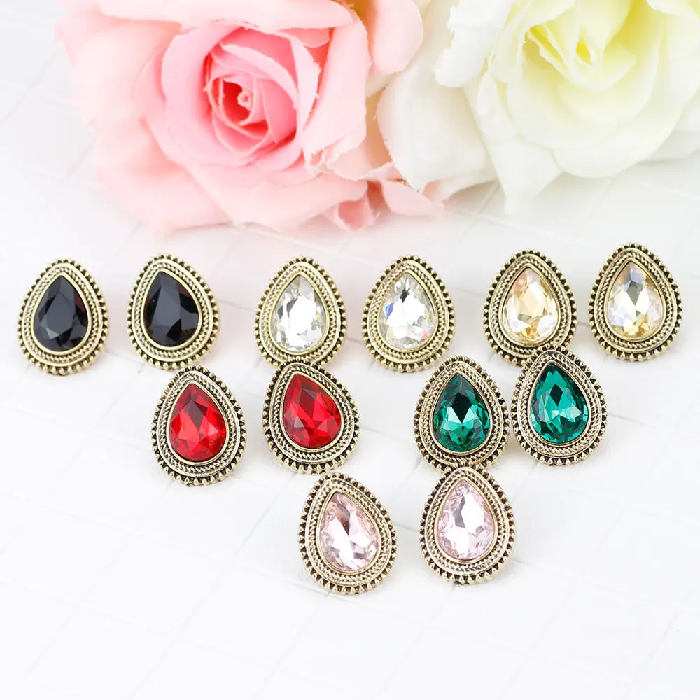 SUNSPICE MS модные серьги гвоздики с большими кристаллами для женщин античное золото 6