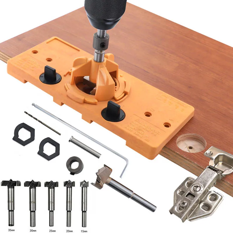 £14.58 15 35mm Cup Style Hinge Jig Boring Hole Drill Punch Positioner