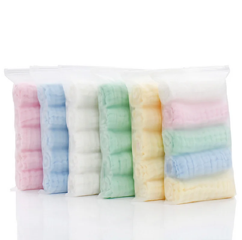 Baby Towels Handkerchief Wipe Washcloth Bathing Feeding-Face Stuff Muslin Cotton 6-Layers