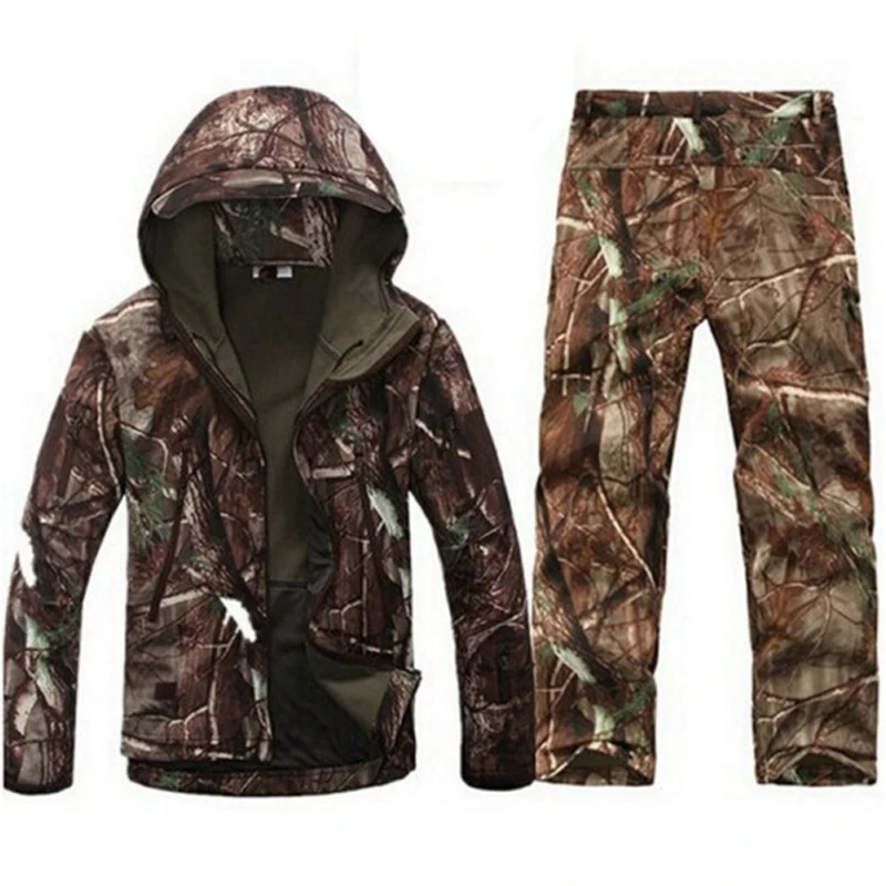 Training Camouflage Hiking Jackets Set Outdoor Waterproof Thermal Fleece Camping Windbreaker Softshell Tactical Hunting Jacket hiking jackets waterproof hiking jackets softshell jackets polar fleece jacket