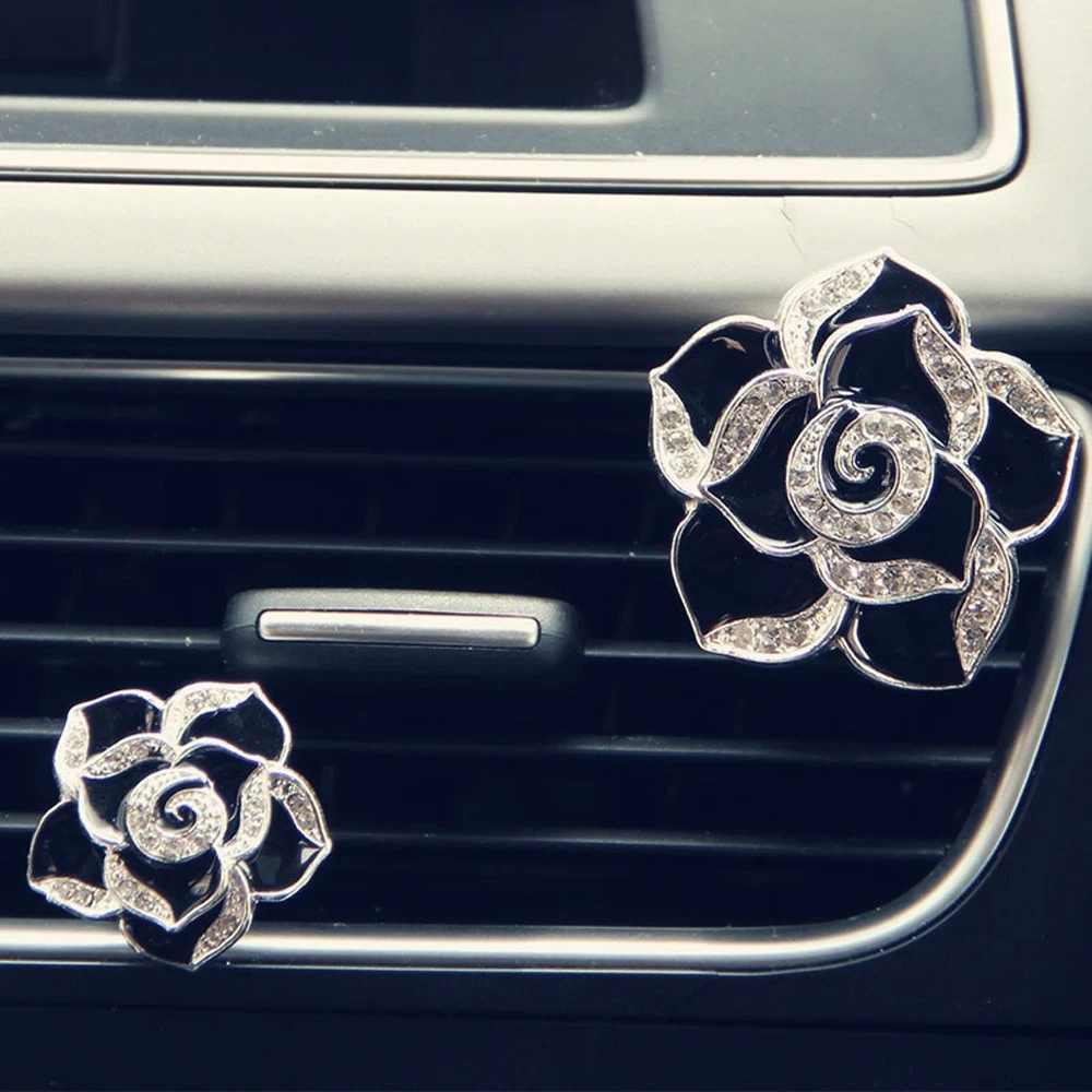 Car Air Outlet Aromatherapy Flower Car Air Conditioning Air Outlet Perfume Car Interior Accessories - Название цвета: Черный