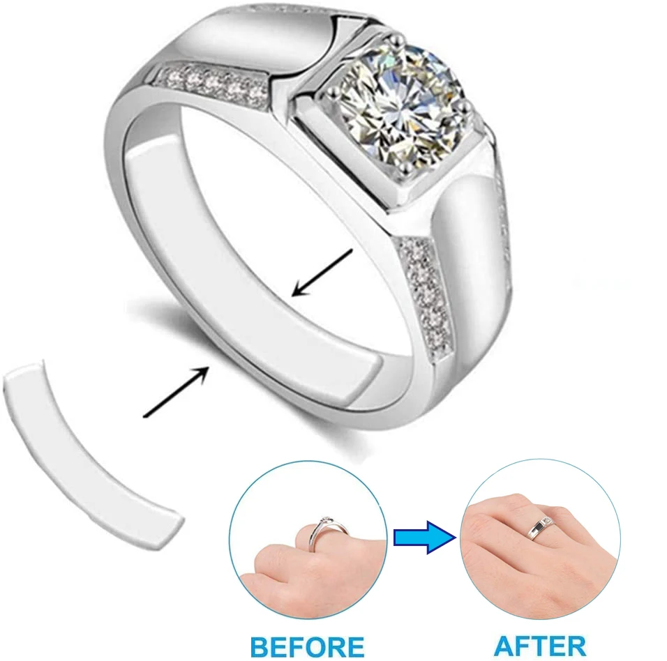 Ajustador de anillo de tamaño de anillo para anillos sueltos, ajustador transparente Invisible para anillos anchos, espaciador de anillo reductor de tamaño de 19/38 Uds.