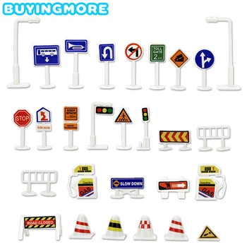 

28 Pcs Car Toy Accessories Traffic Road Sign Creative Model Toy DIY City Parking Lot Roadmap Educational Toys for Kids Game Gift