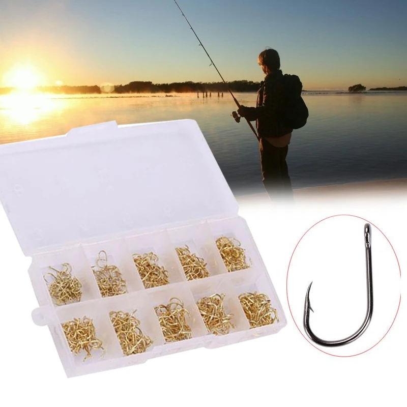 

Fishing Assorted Fish Hooks Fishhook Case Bait Hook Jig Lures Box Fishhooks Sport
