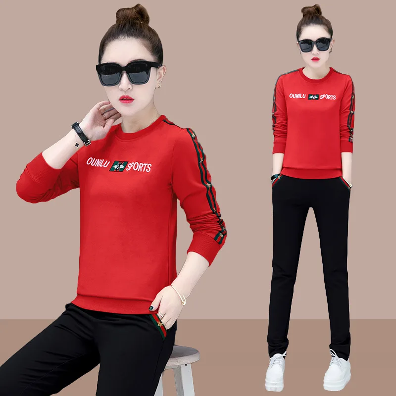 

Hoodie Two-Piece 2020 Spring And Autumn New Style Korean-style Large Size Dress Loose Fashion Casual Sports Clothing WOMEN'S Sui