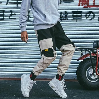 

NAGRI Loose Fit Elastic Waist Cargo Pants Street Ankle Banded Pants Large Pockets Casual Pants Fashion Cargo Pants M L XL XXL