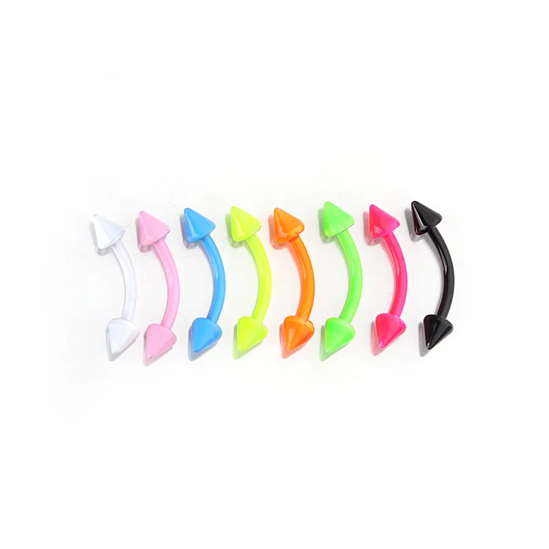 8pcs Mix Colors Stainless steel Epoxy Eyebrow Rings Piercing Curved Bar Banana Body Jewelry | Украшения и аксессуары