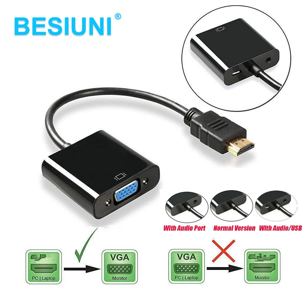 Адаптер HDMI-совместимый с VGA-кабель VGA 1080P преобразователь видео цифро-аналоговый