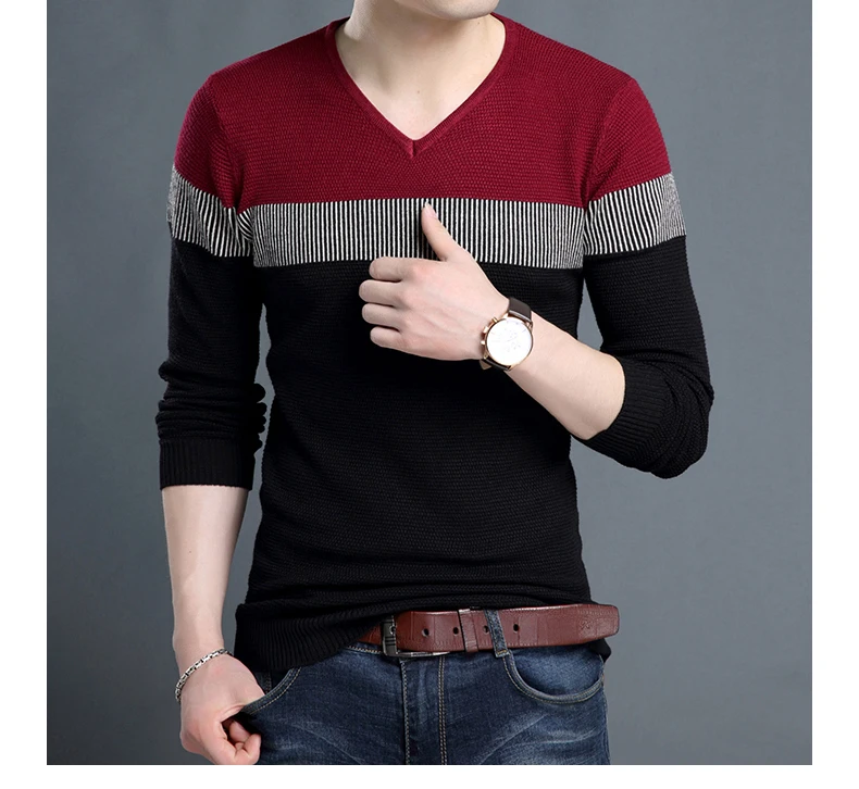 Autumn winter Sweater Men Loose warm Long Sleeve V-Neck Knitting sweaters