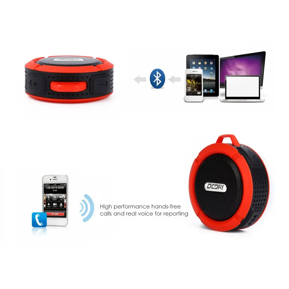 C6 Водонепроницаемый на открытом воздухе Bluetooth Динамик TF Беспроводной музыка громкий Динамик Портативный Динамик s Душ велосипед Динамик для велосипеда/Ванная комната