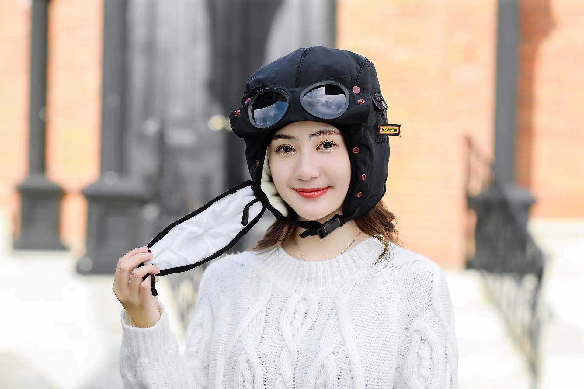 Winter Hats for Women Skiing Thermal Hat Fishing Cycling Hiking Caps Outdoor Glasses Mask Motorcycle Caps Women Cap for Cold
