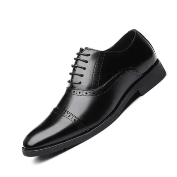 

Big yards Business Oxford Leather Shoes Male Office Wedding Flats Footwear Mocassin Men Breathable Rubber Formal Dress Shoes