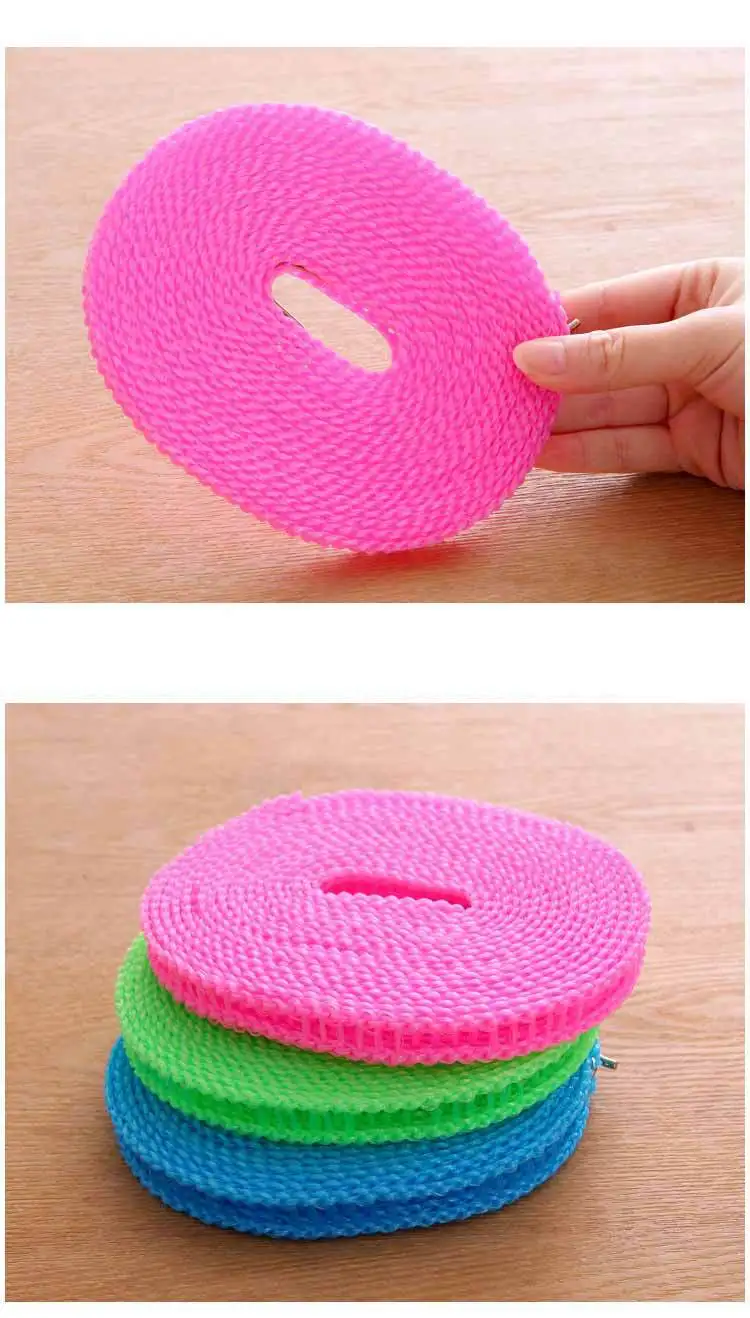 Anti-slip Windproof Clothes Drying Lanyard Fence Type Clothesline Lanyard with Hook Air Dry Lanyard Travel Clothes Lanyard Sub-D